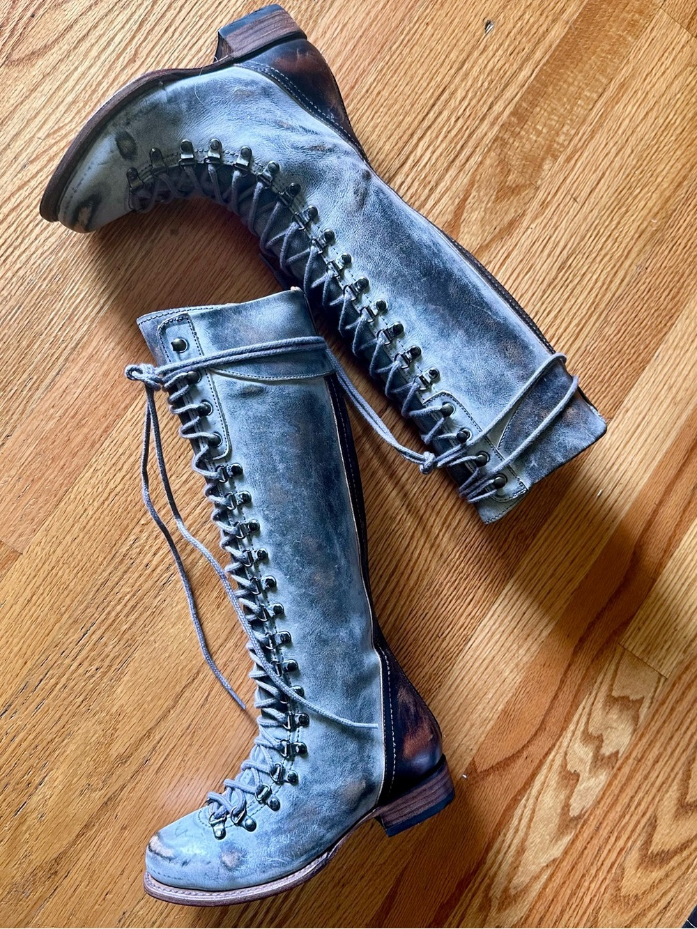 Freebird distressed Ice Lace-Up Knee-High Women's Boots